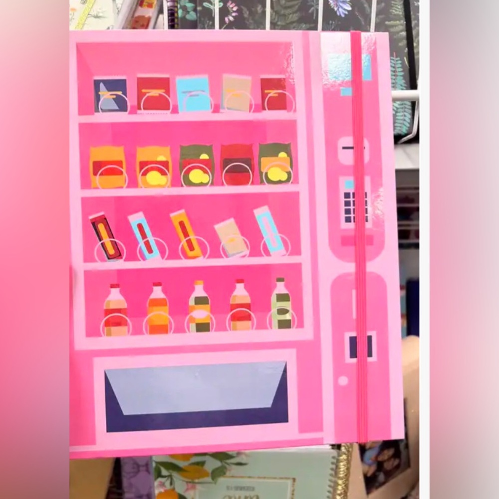 Pink Vending Machine Spiral Notebook - NEW - Picture 2 of 2
